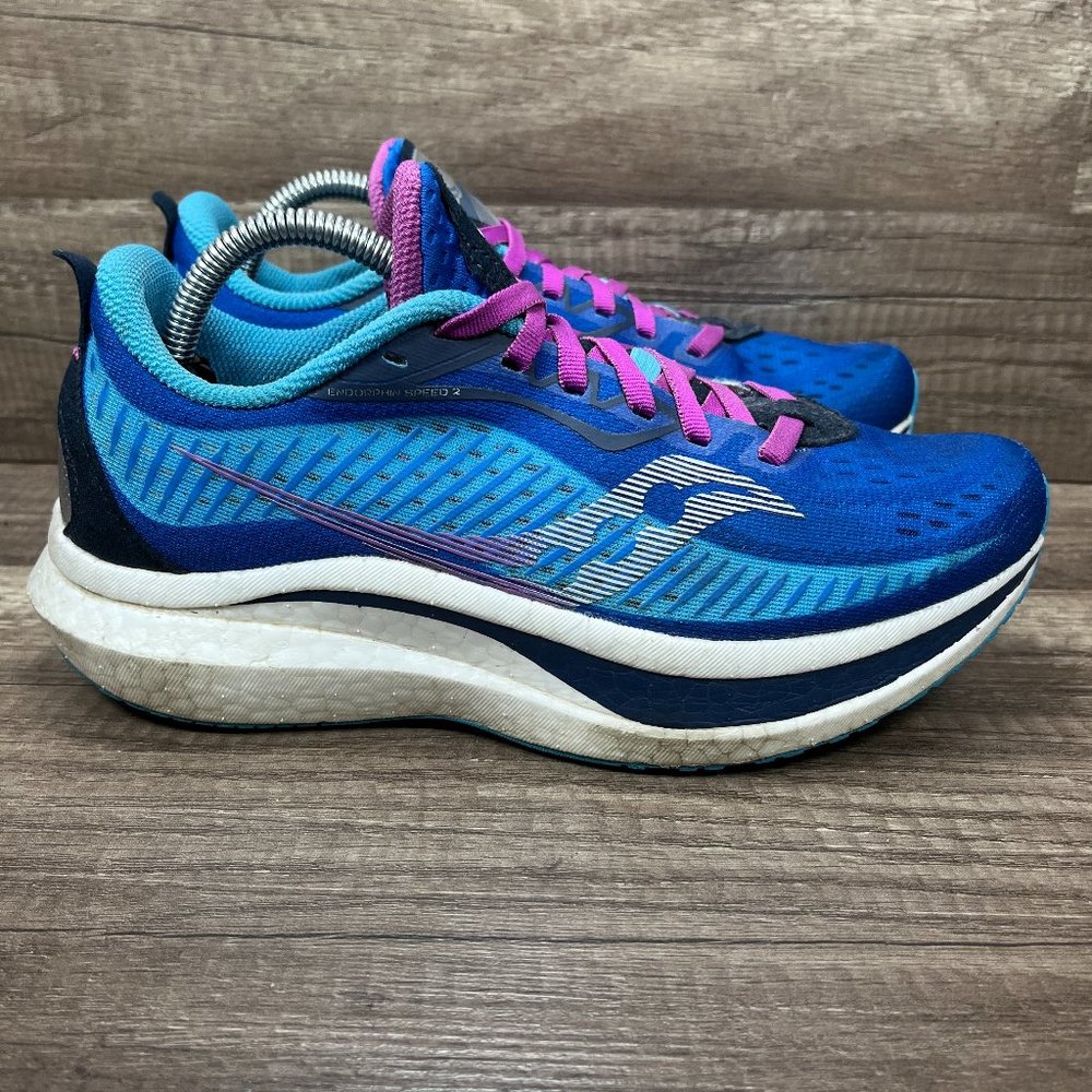 Saucony Endorphin Speed 2 Blue Purple Womens US Size 7.5 S10688-30 Running Shoes